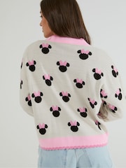 Skinnydip Pink Disney Minnie Mouse Ecru Knitted Cardigan - Image 3 of 5