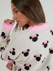 Skinnydip Pink Disney Minnie Mouse Ecru Knitted Cardigan - Image 5 of 5