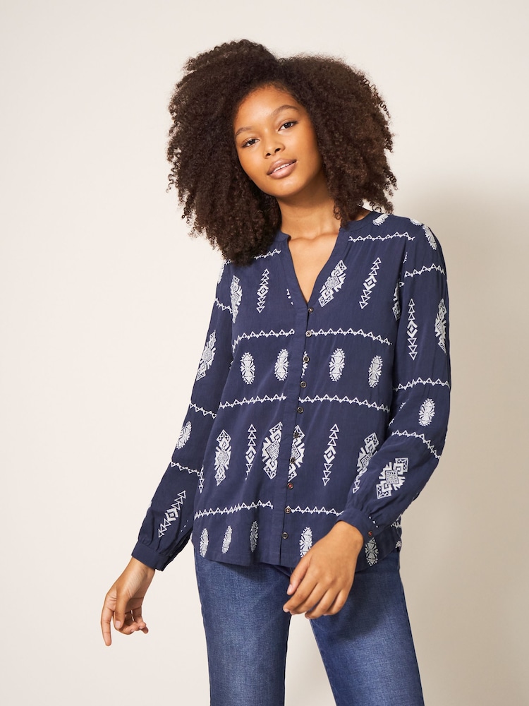 Kate Embroidered Shirt - Image 1 of 5 Kate Embroidered Shirt - Image 1 of 5
