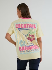 Skinnydip Yellow Cocktail Bahamas T-Shirt - Image 1 of 5