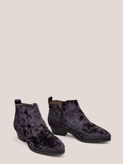White Stuff Grey Willow Velvet Ankle Boots - Image 2 of 4