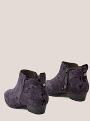 White Stuff Grey Willow Velvet Ankle Boots - Image 3 of 4