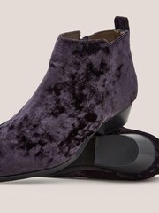 White Stuff Grey Willow Velvet Ankle Boots - Image 4 of 4