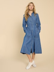 White Stuff Blue Jade Denim Shirt Dress - Image 1 of 7