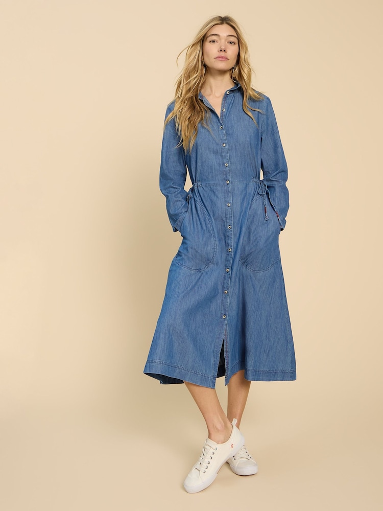 White Stuff Blue Jade Denim Shirt Dress - Image 1 of 7