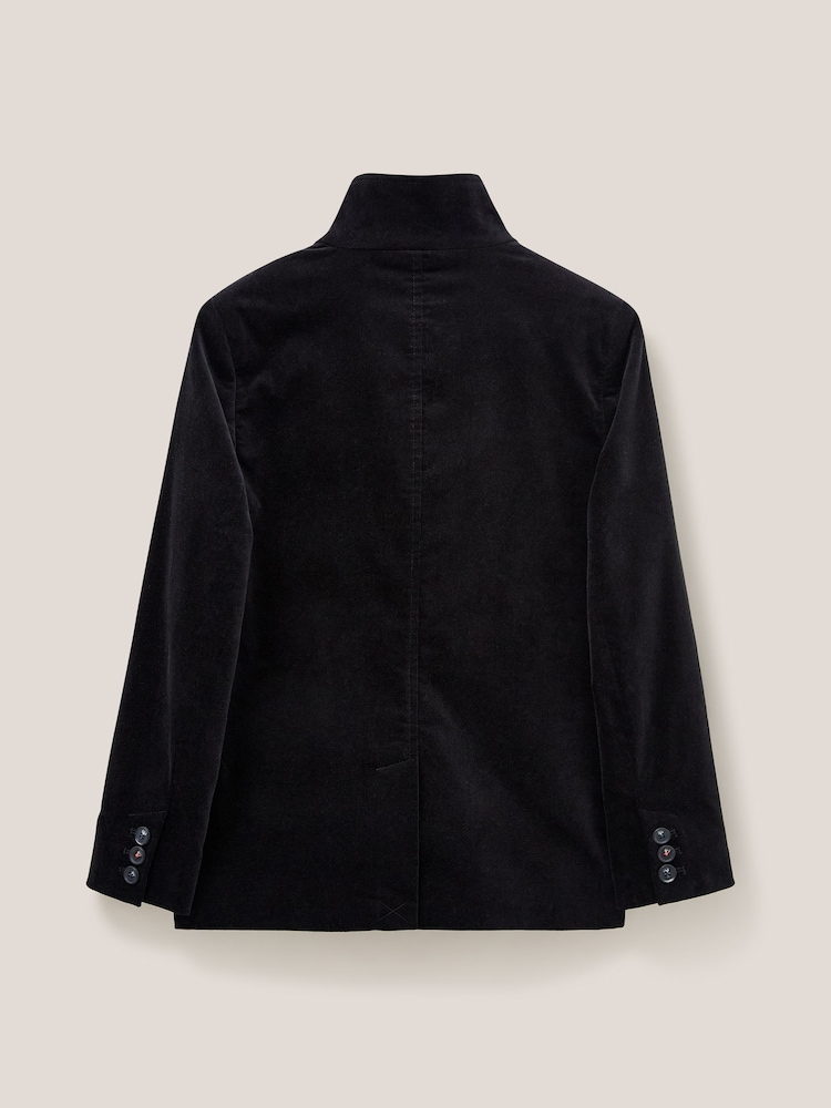 White Stuff Karla Velvet Black Peacoat - Image 5 of 5