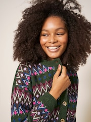 White Stuff Green Belle Fairisle Cardigan - Image 3 of 7