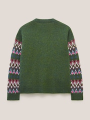 White Stuff Green Belle Fairisle Cardigan - Image 6 of 7