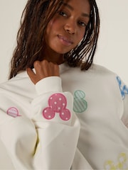 Skinnydip White Disney Mickey Mouse Patch Sweatshirt - Image 4 of 7