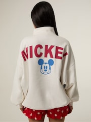 Skinnydip White Disney Mickey Varsity Zip Sweatshirt - Image 2 of 8