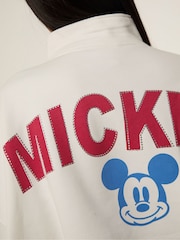 Skinnydip White Disney Mickey Varsity Zip Sweatshirt - Image 3 of 8