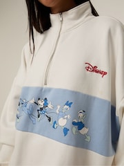 Skinnydip White Disney Mickey Varsity Zip Sweatshirt - Image 5 of 8