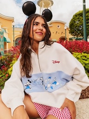 Skinnydip White Disney Mickey Varsity Zip Sweatshirt - Image 6 of 8