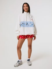 Skinnydip White Disney Mickey Varsity Zip Sweatshirt - Image 7 of 8