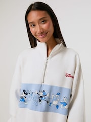Skinnydip White Disney Mickey Varsity Zip Sweatshirt - Image 8 of 8