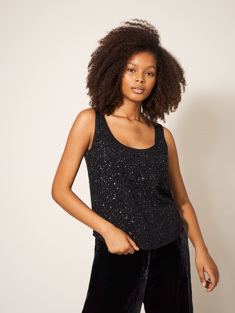 White Stuff Black Kelsey Cami Top - Image 1 of 5 White Stuff Black Kelsey Cami Top - Image 1 of 5