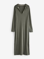 Khaki Midi Ribbed Dress - Image 5 of 7