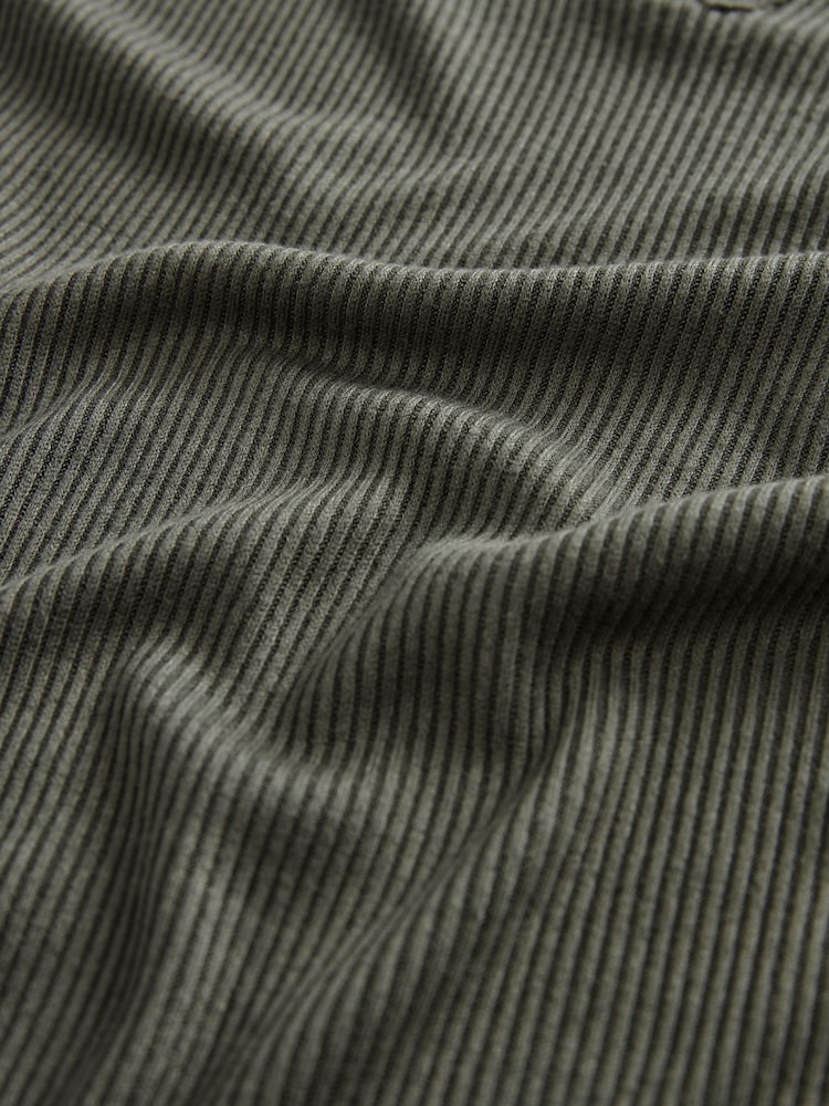Khaki Midi Ribbed Dress - Image 7 of 7