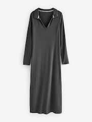 Charcoal Midi Ribbed Dress - Image 4 of 6