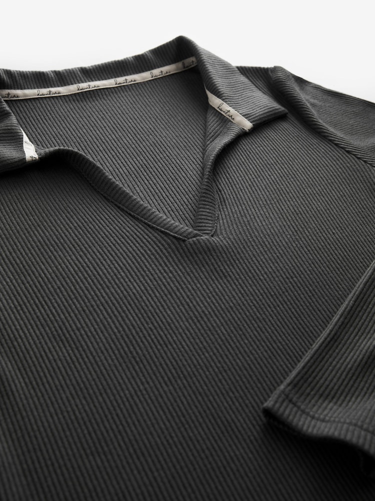 Charcoal Midi Ribbed Dress - Image 6 of 6