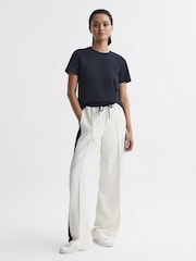 Reiss Navy Betty Cotton Crew Neck T-Shirt - Image 3 of 5