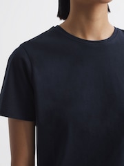 Reiss Navy Betty Cotton Crew Neck T-Shirt - Image 4 of 5