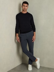Reiss Airforce Blue Found Slim-Fit Drawstring Trousers - Image 1 of 5