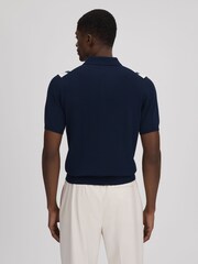 Reiss Navy/White Selwood Colourblock Zip-Through T-Shirt - Image 5 of 7