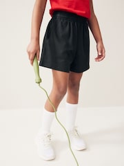 Black 100% Cotton Drawstring Sports Shorts (3-16yrs) - Image 1 of 7