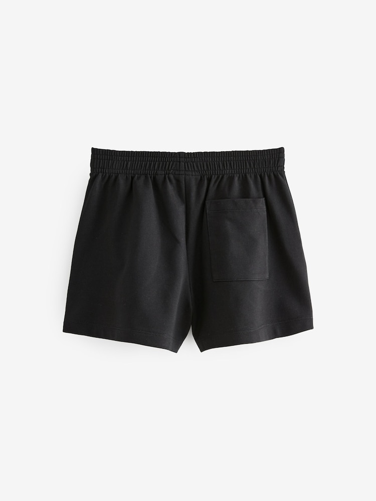 Black 100% Cotton Drawstring Sports Shorts (3-16yrs) - Image 6 of 7
