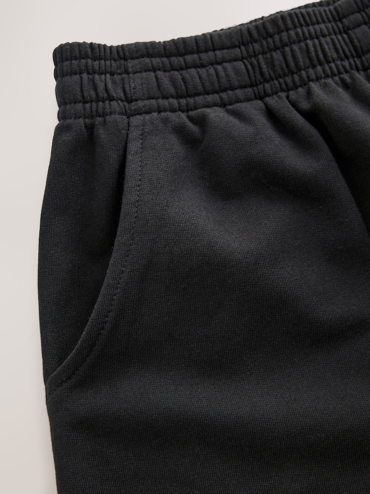 Schwarz - 100% Sportshorts aus Baumwolle mit Kordelzug (3-16Jahre) - Bild 8 von 8