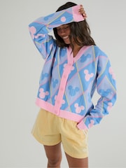 Skinnydip Blue Disney Mickey Mouse Repeat Knitted Cardigan - Image 2 of 4