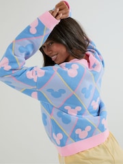 Skinnydip Blue Disney Mickey Mouse Repeat Knitted Cardigan - Image 3 of 4