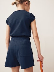 Navy 100% Cotton Drawstring Sports Shorts (3-16yrs) - Image 2 of 7