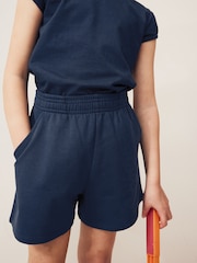 Navy 100% Cotton Drawstring Sports Shorts (3-16yrs) - Image 4 of 7