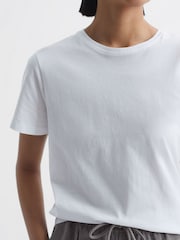 Reiss Ivory Betty Cotton Crew Neck T-Shirt - Image 1 of 5