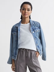 Reiss Ivory Betty Cotton Crew Neck T-Shirt - Image 4 of 5