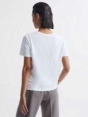 Reiss Ivory Betty Cotton Crew Neck T-Shirt - Image 5 of 5