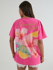Skinnydip Pink Summer Days T-Shirt - Image 2 of 5