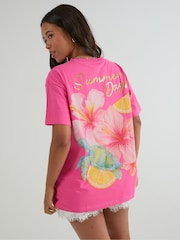 Skinnydip Pink Summer Days T-Shirt - Image 3 of 5