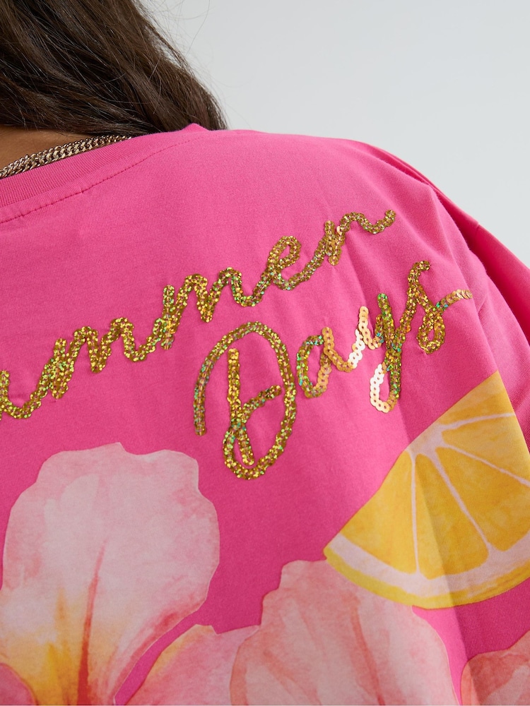Skinnydip Pink Summer Days T-Shirt - Image 5 of 5 Skinnydip Pink Summer Days T-Shirt - Image 5 of 5