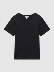 Reiss Black Betty Cotton Crew Neck T-Shirt - Image 2 of 5