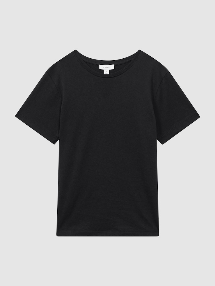 Reiss Black Betty Cotton Crew Neck T-Shirt - Image 2 of 5