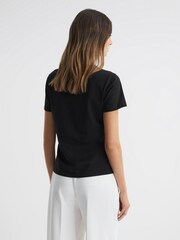 Reiss Black Betty Cotton Crew Neck T-Shirt - Image 5 of 5