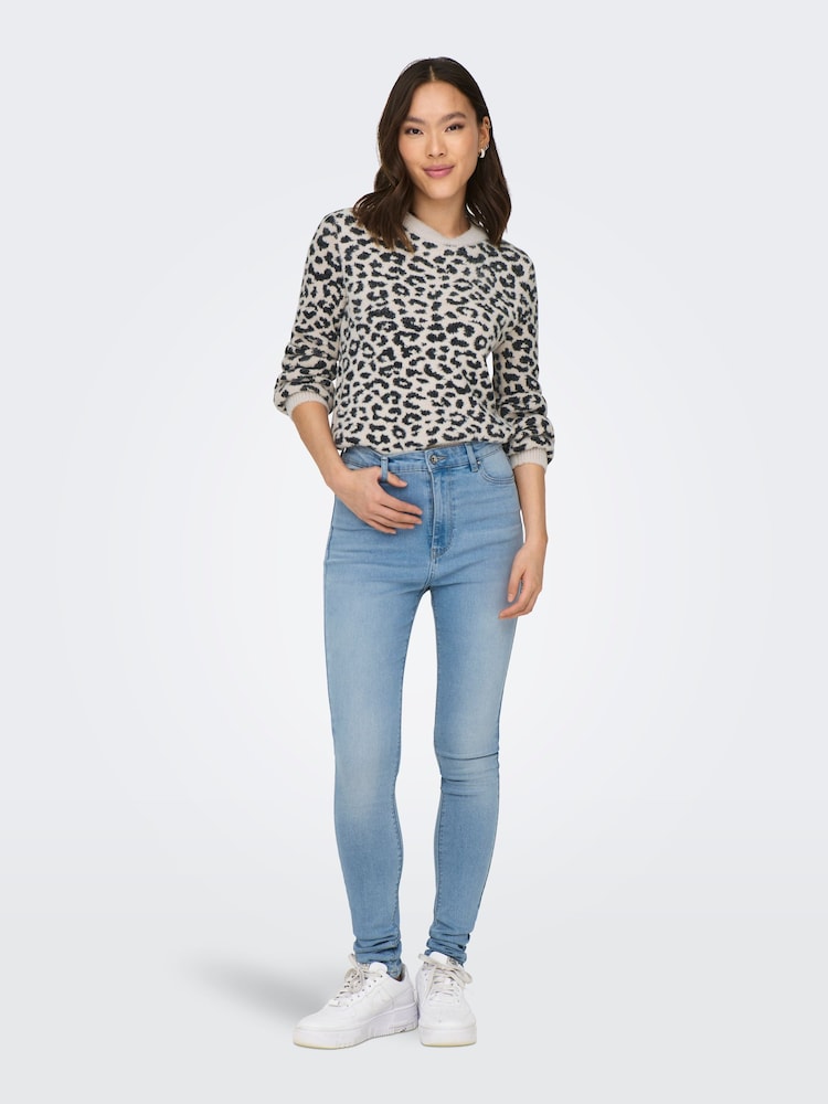 JDY Leopard Print Soft Touch V-Neck Jumper - Bild 2 von 6
