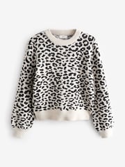 JDY Leopard Print Soft Touch V-Neck Jumper - Bild 6 von 6