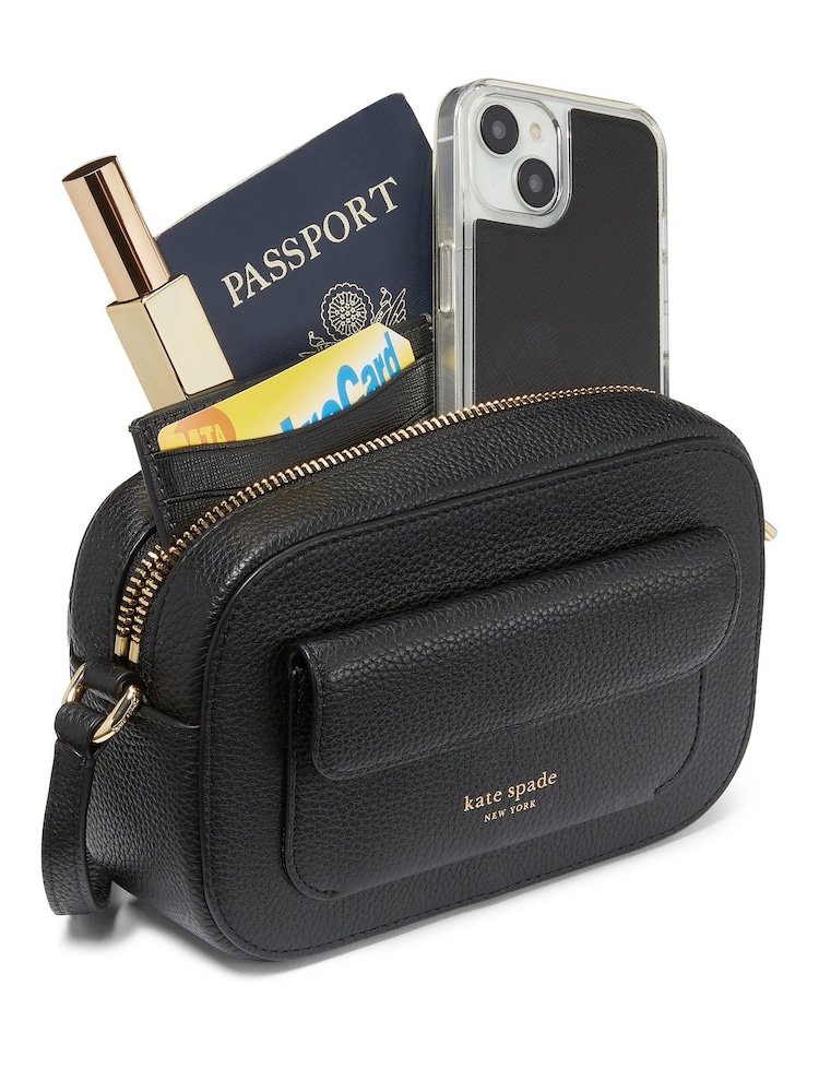 kate spade new york Ava Pebbled Leather Crossbody Black Bag - Image 7 of 7