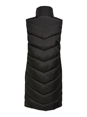 JDY Black Dark Longline Padded Quilted Gilet - Image 2 of 2
