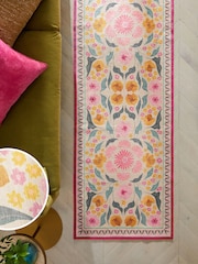 Pink Washable Bettie Floral Runner - Image 1 of 7