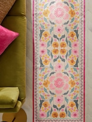 Pink Washable Bettie Floral Runner - Image 2 of 7